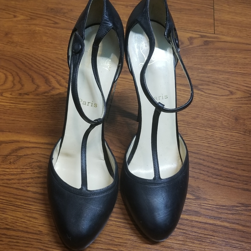 Christian Louboutin Leather T-Strap Pumps
